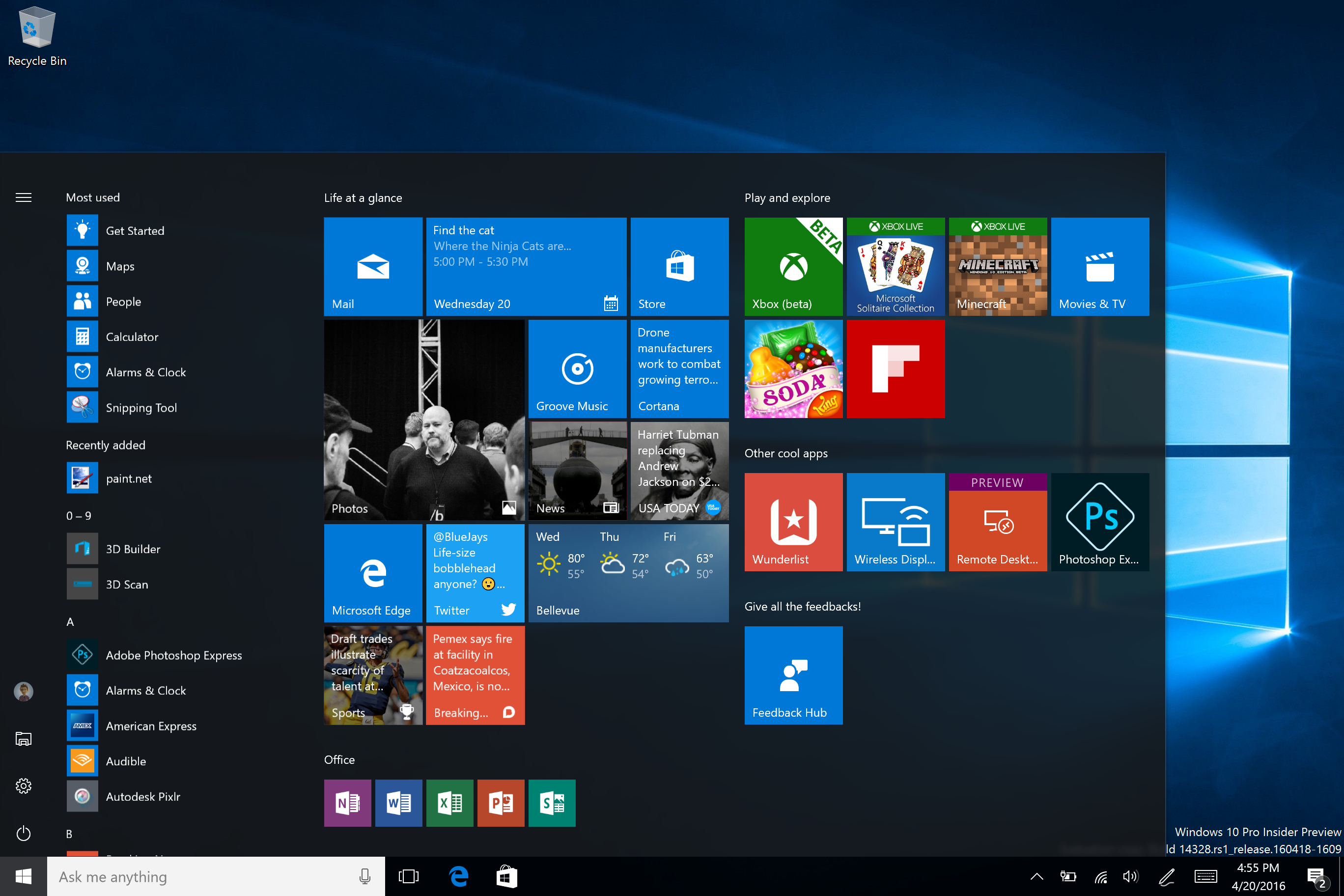 windows 10 pro insider preview build 11082